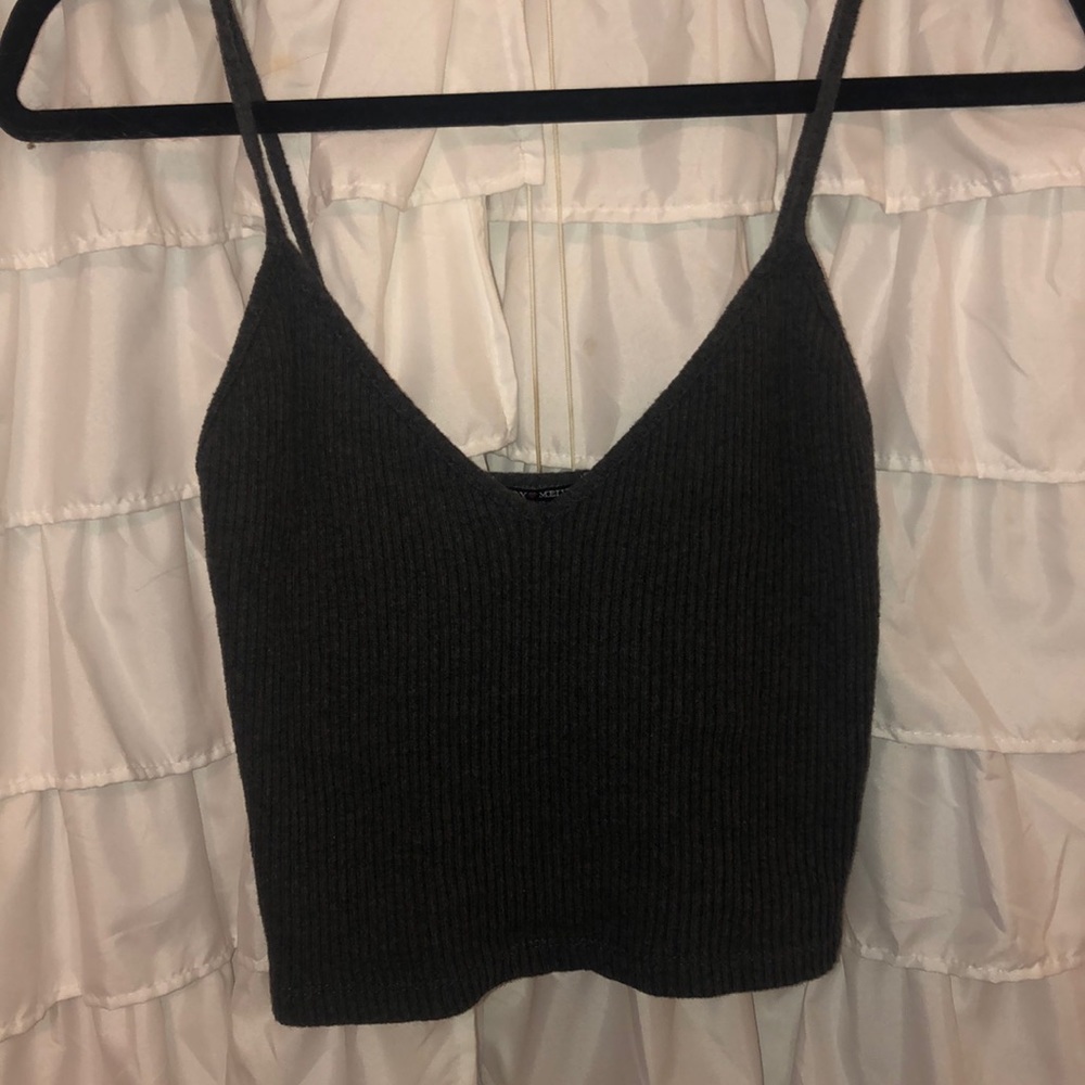 Brandy Melville Grey Ribber Tank Top